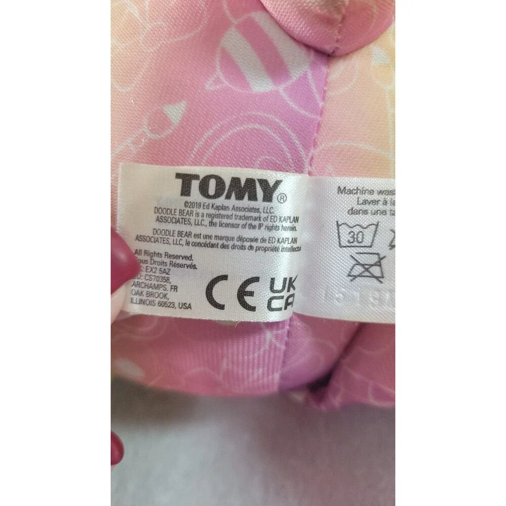 ​Tomy Doodle Bear Easter Egg Bunny Rabbit Pink Plush 17